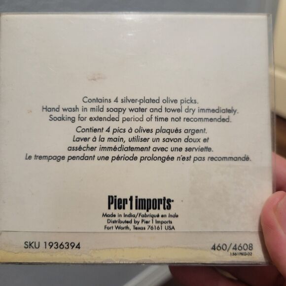 Vtg Pier 1 Exclusive Jeweled Silver Plated Olive Picks Jeweled Fancy Heavy Duty - Picture 4 of 8